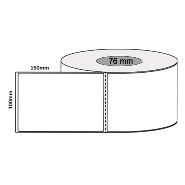 Peacock Bros Blank 100 x 150mm labels. 1,000 labels per roll. 76mm core. Permanent.