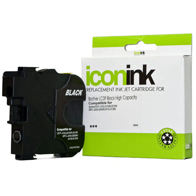 Okin IBLC39B – Icon Kompatible Brother LC39 Schwarze Tintenpatrone