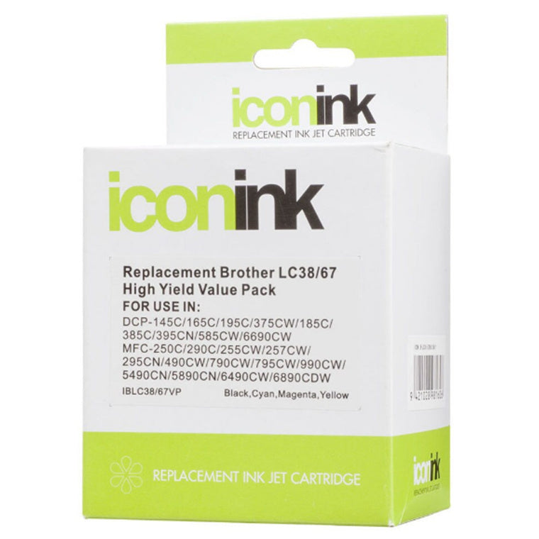 Okin IB3867VP – Kompatible Brother LC38 LC67 XL BCMY Tinten-Sparpackung