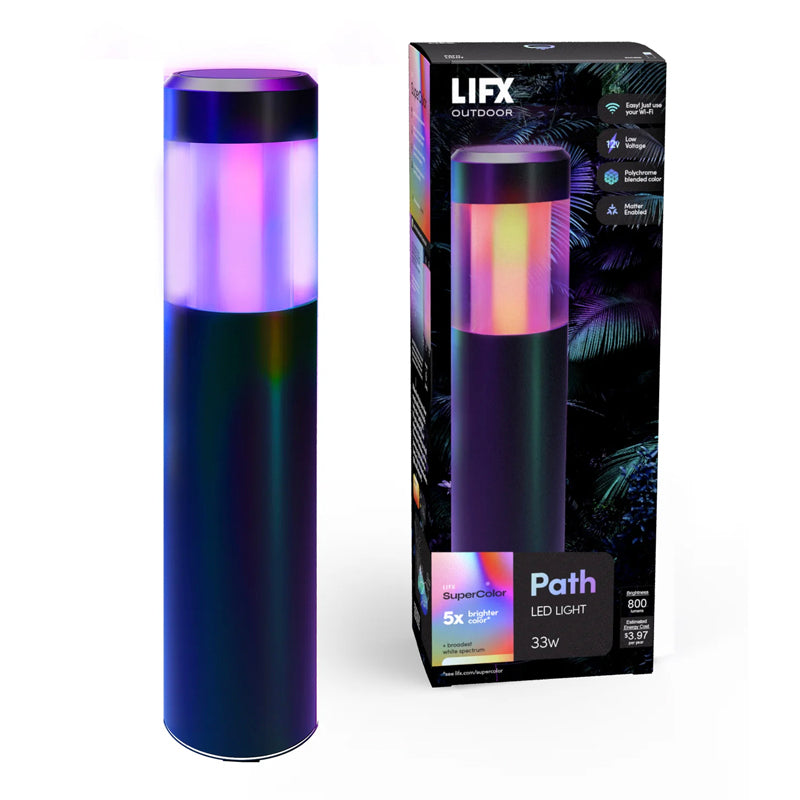 LIFX LFXLVPATHRNDAU - SuperColor Smart Outdoor LED Path Light with Apple Homekit, Google Home, Alex and Matter Support
