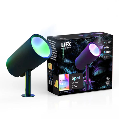 LIFX LFXLVSPOTRNDAU - SuperColor Smart Outdoor LED Spot Light with Apple Homekit, Google Home, Alex and Matter Support