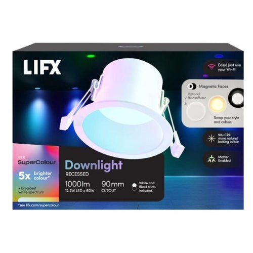 LFXR4DBXTRGBWRTAU - LIFX SuperColour Recessed Downlight 1000 Lumens, LFXR4DBXT/RGBW/RT/AU