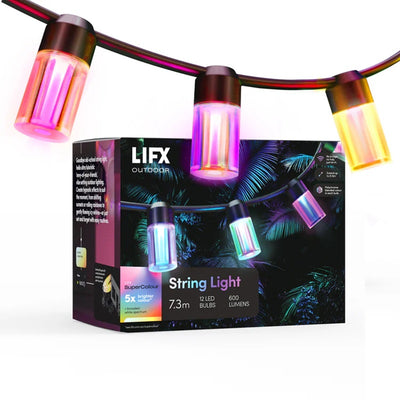 LFXSL2412LEDAU - LIFX SuperColour IP66 Outdoor String Lights 7.3M with Wi-Fi Controller
