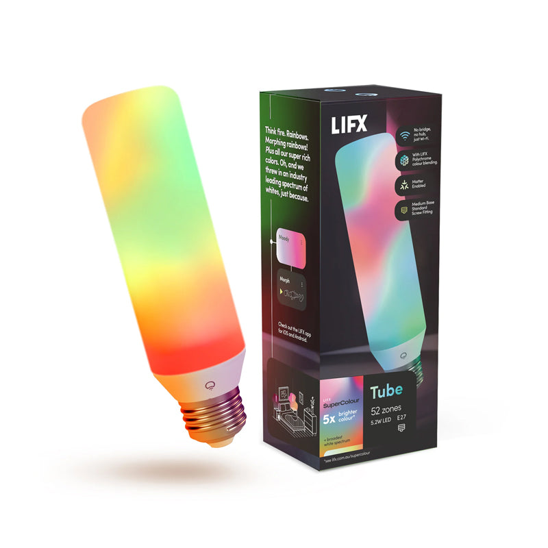 LFXT10LOPAU - LIFX SuperColour Tube E27 LED Light Bulb, LFX/T10L/OP/AU