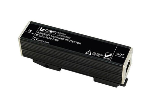 L-com LP-25 - DIN Mount In-Line 10/100/1000 Base-T CAT6 Lightning Surge Protector ELPD-CAT6