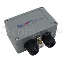 L-com LP-37 - Compact Weatherproof 10/100/1000 Base-T CAT6 Hi-Power Gigabit Lightning Protector - RJ45 Jacks