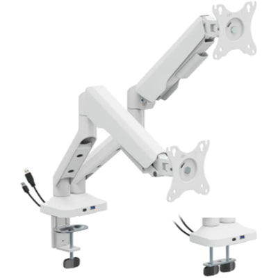 Bracom BT-DTM94-C024UC - FlexPrecision Kostengünstiger Gasfeder-Doppelmonitorarm mit USB-Anschlüssen Weiß