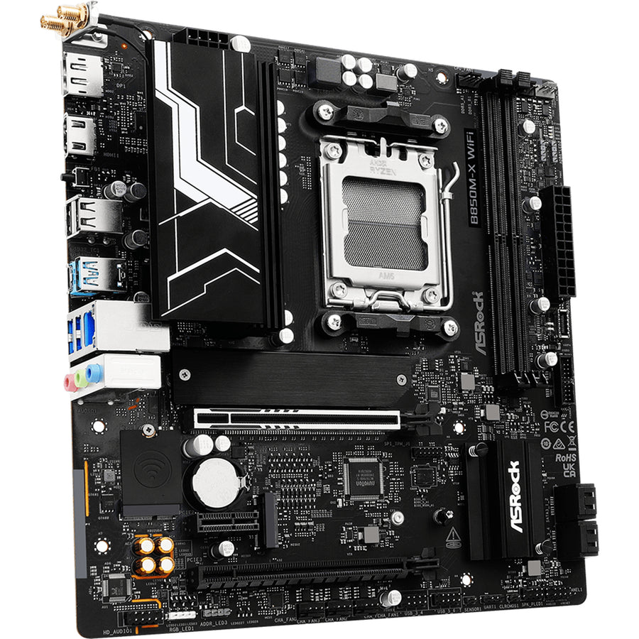 ASRock B850M-X WiFi R2.0 MATX Motherboard For AMD Ryzen 7000/8000/9000 Series CPUs Socket AM5 - AMD B850 Chipset - PCIE 5.0 - 2x M.2, 2x DDR5, 1x Internal USB 3.2 Header, 2x Internal USB 2.0 Header, 1x Internal Type C Header, Wifi 6+ BT