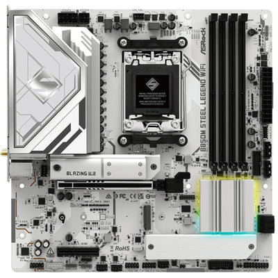 ASRock B850M Steel Legend WiFi MATX Motherboard For AMD Ryzen 7000/8000/9000 Series CPUs Socket AM5 - AMD B850 Chipset - PCIE 5.0 - 3x M.2, 4x DDR5, 2x Internal USB 3.2 Header, 2x Internal USB 2.0 Header, 1x Internal Type C Header, Wifi 7+