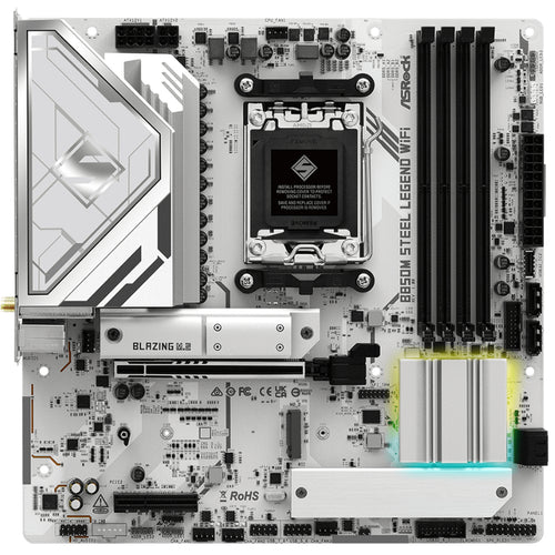 ASRock B850M Steel Legend WiFi MATX Motherboard For AMD Ryzen 7000/8000/9000 Series CPUs Socket AM5 - AMD B850 Chipset - PCIE 5.0 - 3x M.2, 4x DDR5, 2x Internal USB 3.2 Header, 2x Internal USB 2.0 Header, 1x Internal Type C Header, Wifi 7+