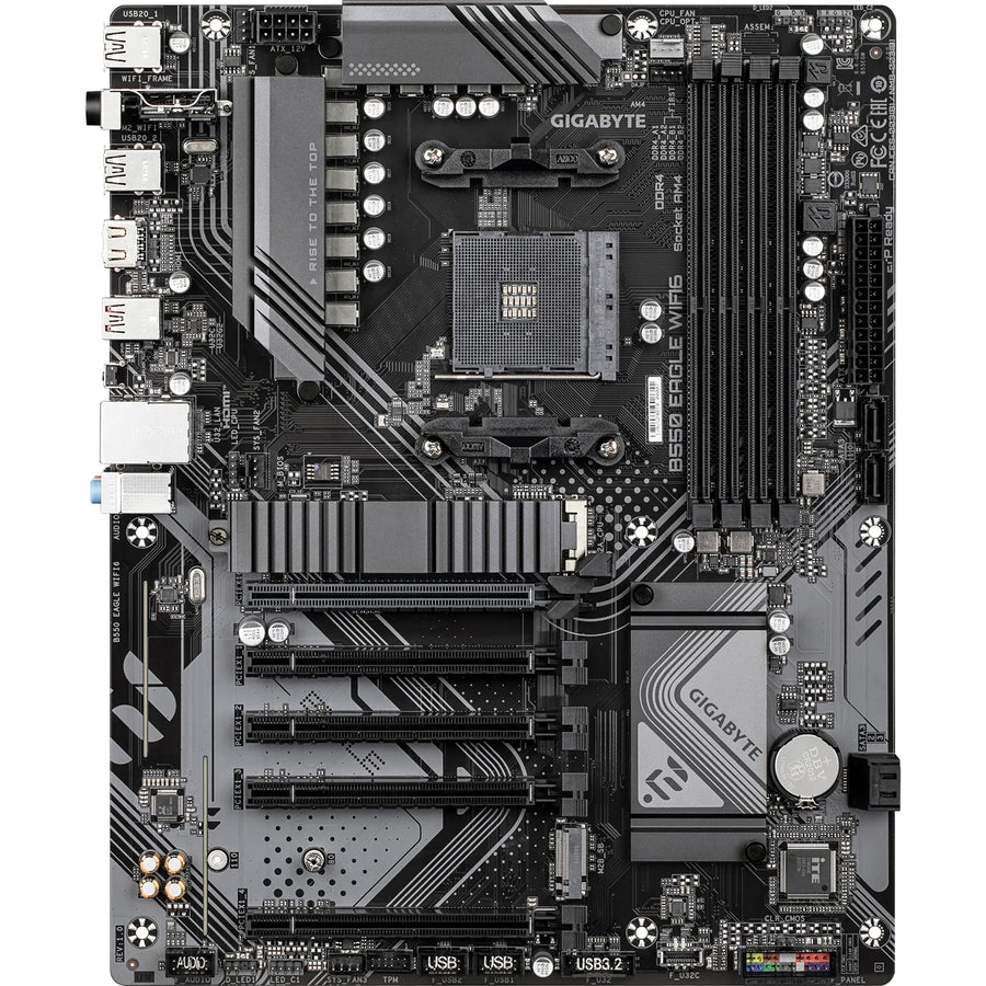 Gigabyte B550 EAGLE WIFI6 ATX Motherboard - Socket AM4 - B550 Chipset - 4XDDR4 Dimm - 2x M.2 - 2x Internal USB 2.0 Header - 1x Internal USB 3.2 Header - 1x Internal Type C Header