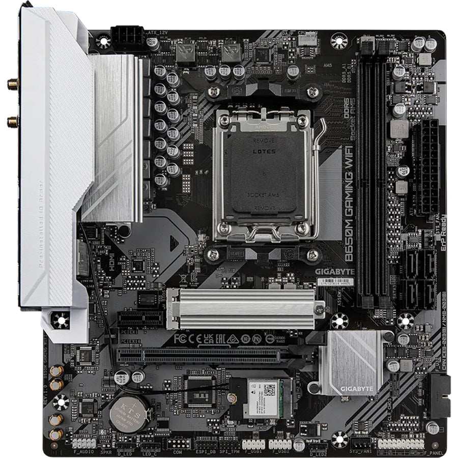 Gigabyte B650M GAMING WIFI mATX Motherboard Ready For AMD Ryzen 7000/8000/9000 Series CPUs - AMD B650 Chipset - 1 x M.2 - PCIe 4.0 - 1x Internal USB 3.2 Header - 2 x Internal USB 2.0 Header - 1x GbE, VGA/HDMI, WiFi AC + Bluetooth