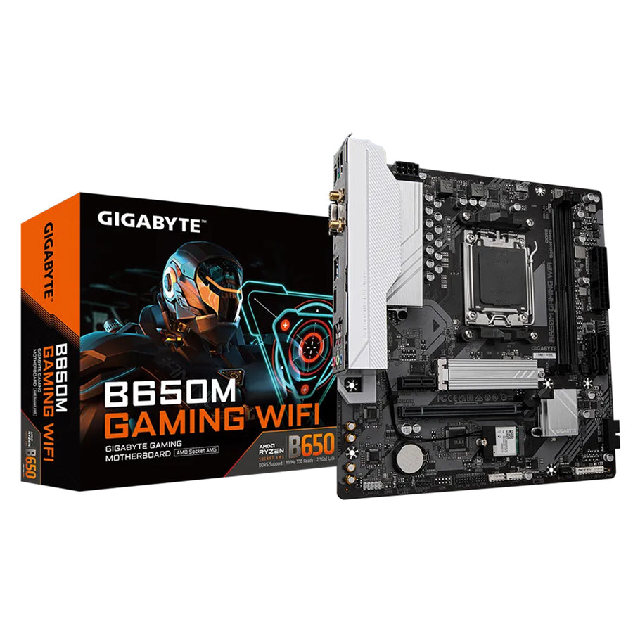 Gigabyte B650M GAMING WIFI mATX Motherboard Ready For AMD Ryzen 7000/8000/9000 Series CPUs - AMD B650 Chipset - 1 x M.2 - PCIe 4.0 - 1x Internal USB 3.2 Header - 2 x Internal USB 2.0 Header - 1x GbE, VGA/HDMI, WiFi AC + Bluetooth