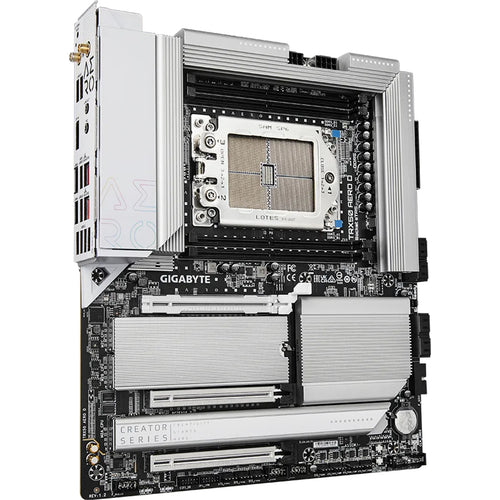 Gigabyte TRX50 AERO D ATX Motherboard For AMD Ryzen Threadripper Pro 9000 / 7000 WX Series AMD Ryzen Threadripper 9000 / 7000 Series, TRX50 Chipset, PCIE 5.0, 4x DDR5 RDimm,10GbE + 2.5 GbE Dual LAN and Wi-Fi 7