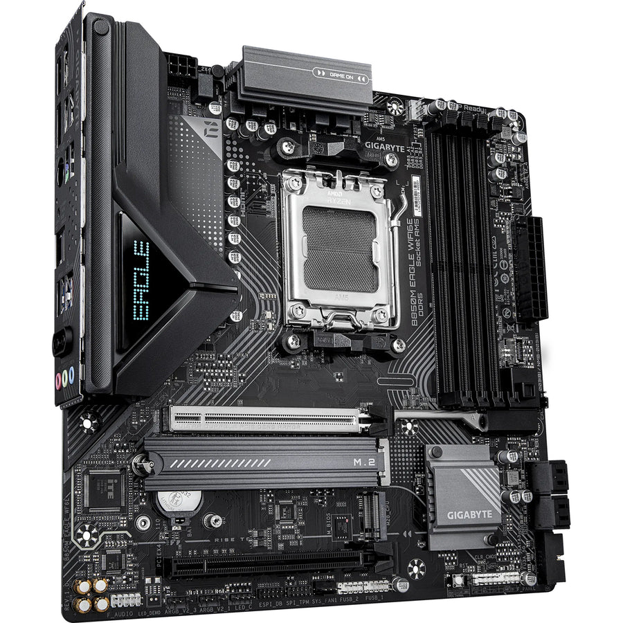 Gigabyte B850M EAGLE WIFI6E MATX Motherboard AMD Socket AM5 - B850 Chipset - Supports AMD Ryzen 9000 / 8000 / 7000 Series Processor - PCIE 5.0 - 2x M.2, 4x DDR5, 2x Internal USB 2.0 Header, 1x Internal USB 3.2 Header, 1x Internal Type C Hea
