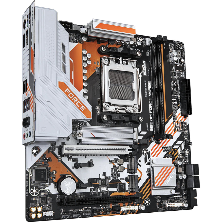Gigabyte B850M FORCE WIFI6E MATX Motherboard AMD Socket AM5 - B850 Chipset - Supports AMD Ryzen 9000 / 8000 / 7000 Series Processor - PCIE 5.0 - 3x M.2, 2x DDR5, 2x Internal USB 2.0 Header, 1x Internal USB 3.2 Header, 1x Internal Type C Hea