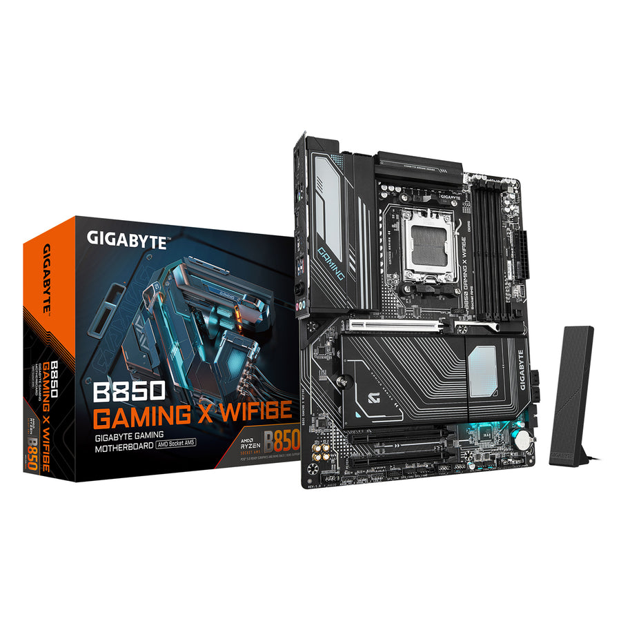 Gigabyte B850 GAMING X WIFI6E ATX Motherboard AMD Socket AM5 - B850 Chipset - Supports AMD Ryzen 9000 / 8000 / 7000 Series Processor - PCIE 5.0 - 3x M.2, 4x DDR5, 2x Internal USB 2.0 Header, 1x Internal USB 3.2 Header, 1x Internal Type C He