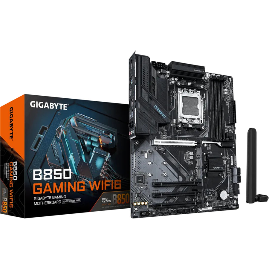 Gigabyte B850 GAMING WIFI6 ATX Motherboard AMD Socket AM5 - B850 Chipset - Supports AMD Ryzen 9000 / 8000 / 7000 Series Processor - PCIE 5.0 - 3x M.2, 4x DDR5, 2x Internal USB 2.0 Header, 1x Internal USB 3.2 Header, 1x Internal Type C Heade