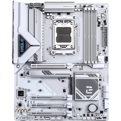 Gigabyte B850 EAGLE WF7 ICE ATX Motherboard AMD Socket AM5 - B850 Chipset - Supports AMD Ryzen 9000 / 8000 / 7000 Series Processor - PCIE 5.0 - 3xM.2, 4x DDR5, 2x Internal USB 2.0 Header, 1x Internal USB 3.2 Header, 1x Internal Type C Heade