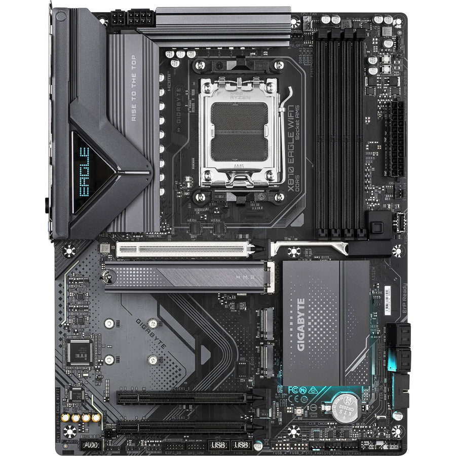 Gigabyte X870 EAGLE WIFI7 ATX Motherboard AMD Socket AM5 - X870 Chipset - Supports AMD Ryzen 9000 / 8000 / 7000 Series Processor - PCIe 5.0, 3x M.2, 4x DDR5, 2x Internal USB 2.0 Header, 1x Internal USB 3.2 Header, 1x Internal Type C Header