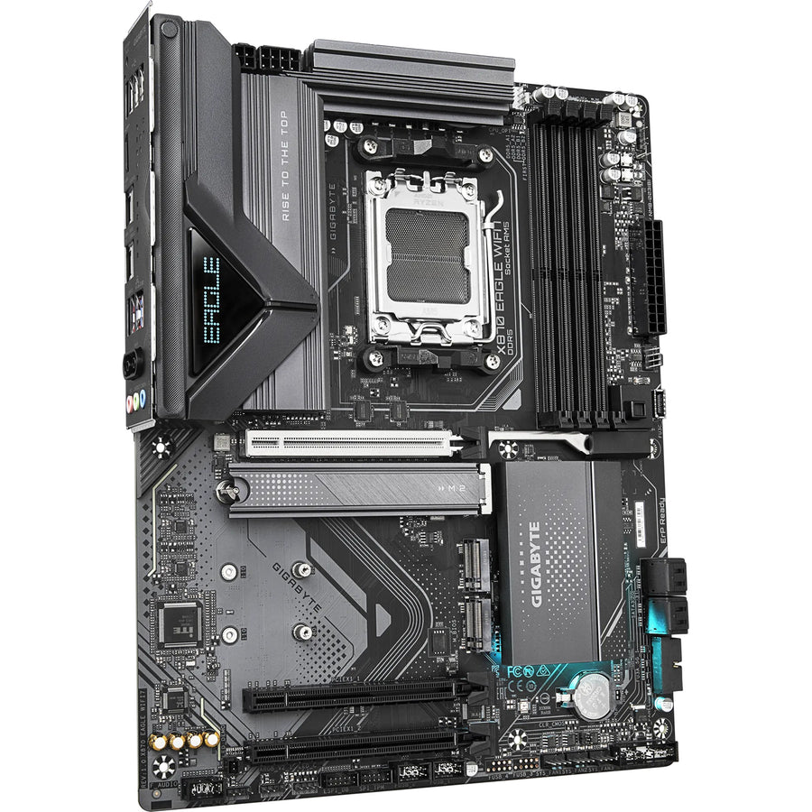Gigabyte X870 EAGLE WIFI7 ATX Motherboard AMD Socket AM5 - X870 Chipset - Supports AMD Ryzen 9000 / 8000 / 7000 Series Processor - PCIe 5.0, 3x M.2, 4x DDR5, 2x Internal USB 2.0 Header, 1x Internal USB 3.2 Header, 1x Internal Type C Header
