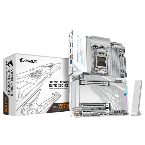 Gigabyte X870E AORUS ELITE X3D ICE ATX Motherboard For AMD Socket AM5 - X870E Chipset Supports AMD Ryzen 9000 / 8000 / 7000 Series Processor - PCIe 5.0