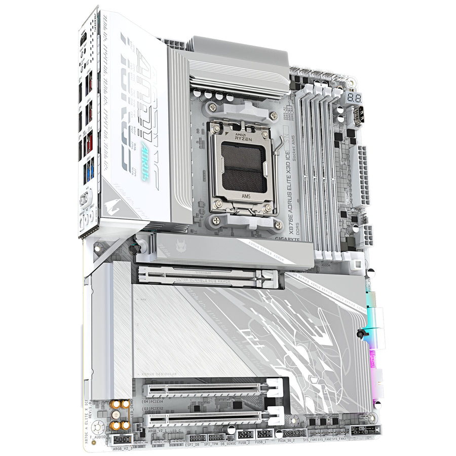 Gigabyte X870E AORUS ELITE X3D ICE ATX Motherboard For AMD Socket AM5 - X870E Chipset Supports AMD Ryzen 9000 / 8000 / 7000 Series Processor - PCIe 5.0
