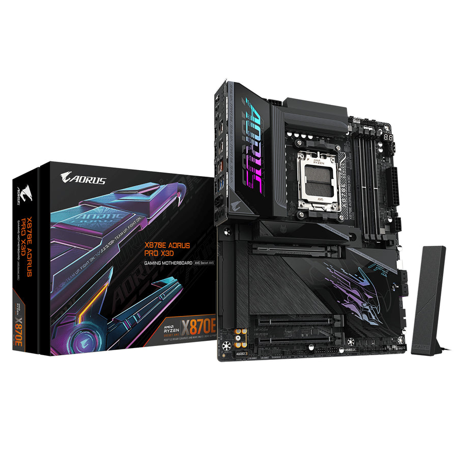 Gigabyte X870E AORUS PRO X3D ATX Motherboard For AMD Socket AM5 - X870E Chipset Supports AMD Ryzen 9000 / 8000 / 7000 Series Processor - PCIe 5.0