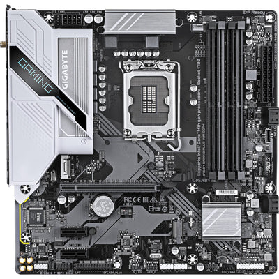 Gigabyte B760M Gaming Plus WIFI DDR4 mATX Motherboard Intel Socket LGA1700, B760, 4x DDR4, 2x M.2, 1x Internal USB 3.2 Header, 2x Internal USB 2.0 Header, 1x Internal Type-C Header