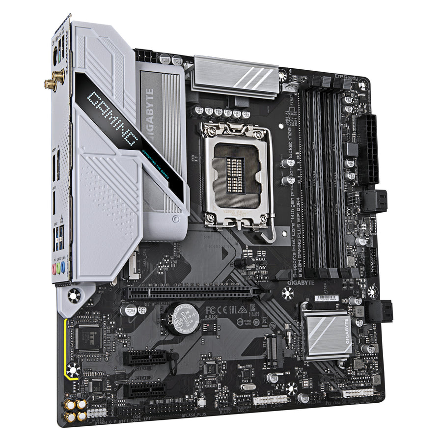 Gigabyte B760M Gaming Plus WIFI DDR4 mATX Motherboard Intel Socket LGA1700, B760, 4x DDR4, 2x M.2, 1x Internal USB 3.2 Header, 2x Internal USB 2.0 Header, 1x Internal Type-C Header