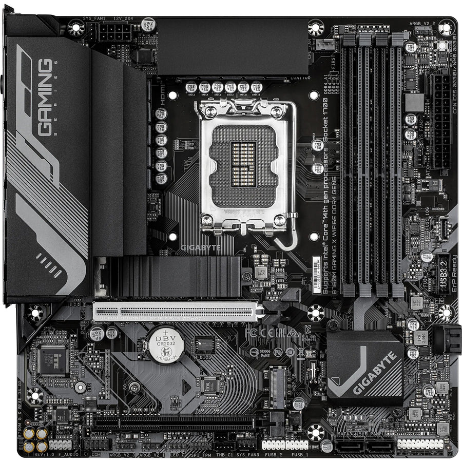 Gigabyte B760M Gaming X WIFI6E DDR4 GEN5 mATX Motherboard Intel B760 LGA1700, PCIE 5.0, 2x M.2, 4x DDR4, 2x Internal USB 2.0 Header, 1x Internal USB 3.2 Header, 1x Type C Header