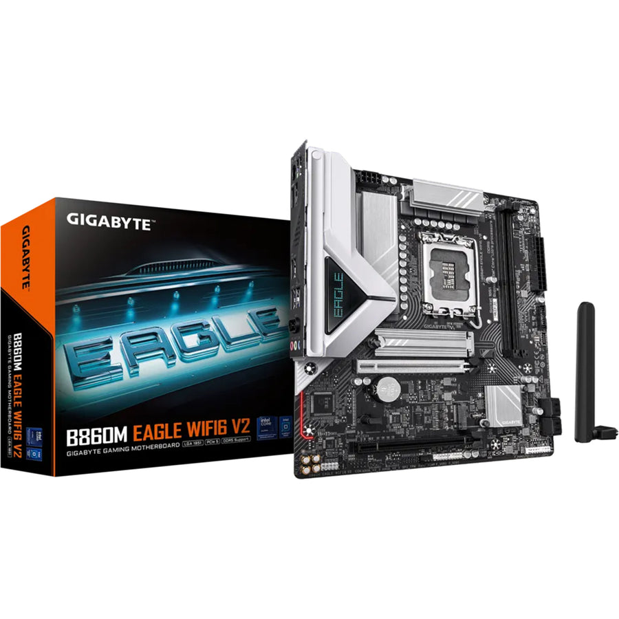 Gigabyte B860M EAGLE WIFI6 V2 mATX Motherboard For Intel LGA1851 - B860 Chipset - PCIE 5.0 - 2x M.2, 2x DDR5, 2x Internal USB 2.0 Header, 1x Internal USB 3.2 Header, 1x Internal Type C Header, Wifi 6 + BT