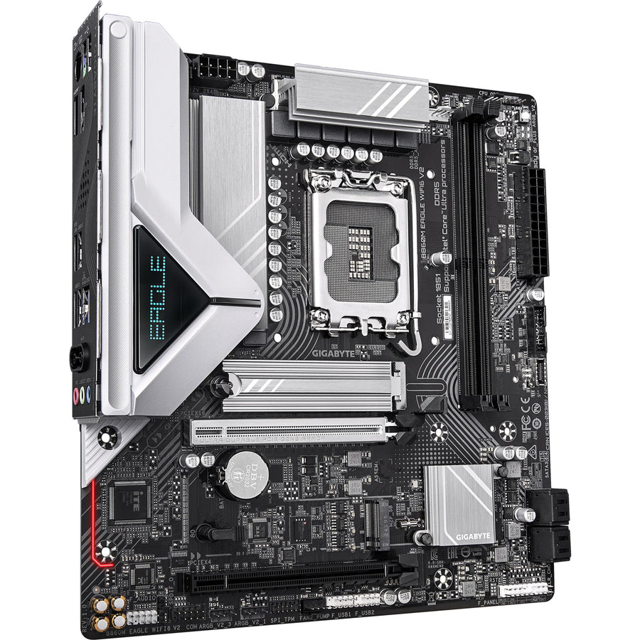 Gigabyte B860M EAGLE WIFI6 V2 mATX Motherboard For Intel LGA1851 - B860 Chipset - PCIE 5.0 - 2x M.2, 2x DDR5, 2x Internal USB 2.0 Header, 1x Internal USB 3.2 Header, 1x Internal Type C Header, Wifi 6 + BT