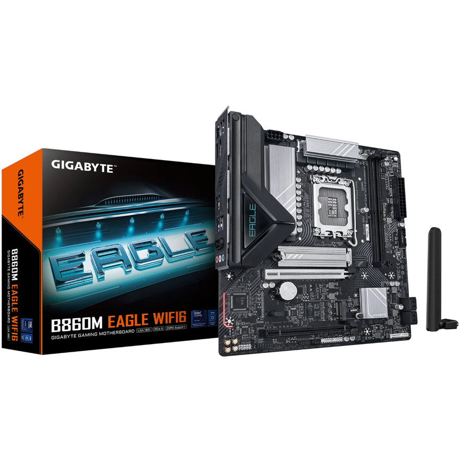 Gigabyte B860M EAGLE WIFI6 mATX Motherboard For Intel LGA1851 - B860 Chipset - PCIE 5.0 - 2x M.2, 2x DDR5, 2x Internal USB 2.0 Header, 1x Internal USB 3.2 Header, 1x Internal Type C Header, Wifi 6 + BT