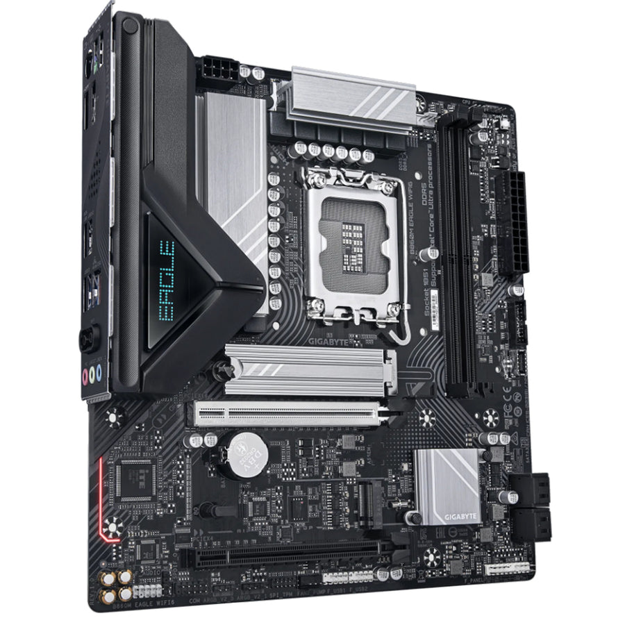 Gigabyte B860M EAGLE WIFI6 mATX Motherboard For Intel LGA1851 - B860 Chipset - PCIE 5.0 - 2x M.2, 2x DDR5, 2x Internal USB 2.0 Header, 1x Internal USB 3.2 Header, 1x Internal Type C Header, Wifi 6 + BT