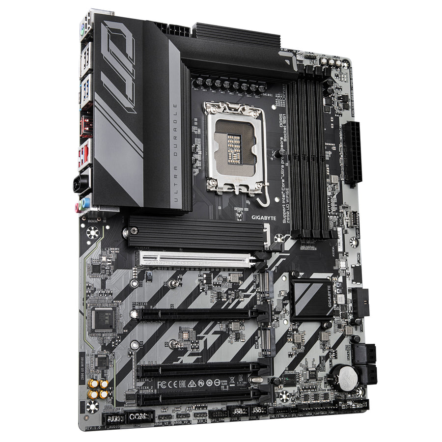 Gigabyte Z890 UD WIFI6E ATX Motherboard For Intel LGA1851 - Z890 Chipset - PCIe 5.0, 4x DDR5, 3x M.2, 2x Internal USB2.0 Header, 1x Internal USB3.2 Header, 1x Internal Type C Header, 2x Internal TB Connectors
