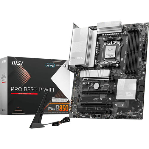 MSI B850-P WIFI ATX Motherboard For AMD Socket AM5 - B850 Chipset, Supports AMD Ryzen 9000 / 8000 / 7000 Series Processor, PCIE 5.0, 3xM.2, 4x DDR5, 2x Internal USB 2.0 Header, 2x Internal USB 3.2 Header, 1x Internal Type C Header.