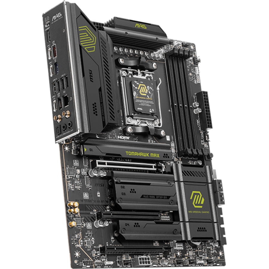 MSI MAG B850 TOMAHAWK MAX WIFI ATX Motherboard For AMD Socket AM5 - B850 Chipset, Supports AMD Ryzen 9000 / 8000 / 7000 Series Processor, PCIE 5.0, 4xM.2, 4x DDR5, 2x Internal USB 2.0 Header, 2x Internal USB 3.2 Header, 1x Internal Type C H