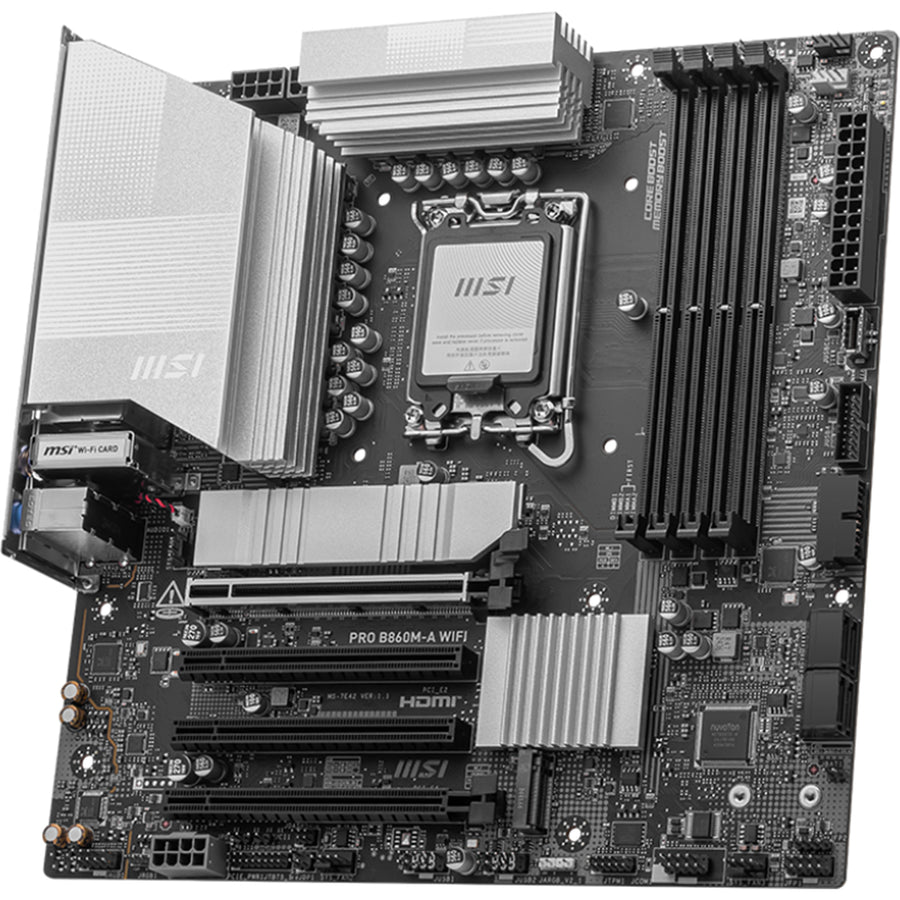 MSI PRO B860M-A WIFI MATX Motherboard For Intel LGA1851 - B860 Chipset - PCIe 5.0, 4x DDR5,