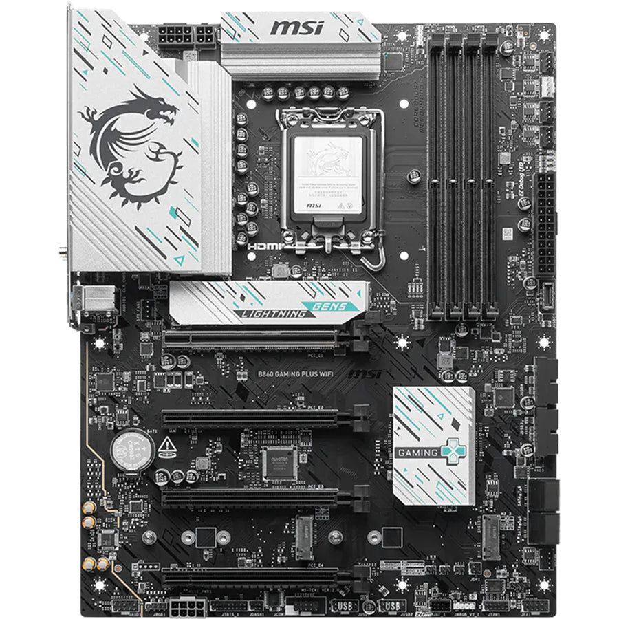 MSI B860 GAMING PLUS WIFI ATX Motherboard For Intel LGA1851 - B860 Chipset - PCIe 5.0, 4x DDR5,