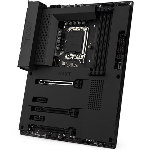 NZXT Z790 Matte Black ATX Motherboard Intel Socket LGA1700, Z790 Chipset, PCIe 5.0, 4x DDR5 Dimm, 3x M.2, Back I/O: 7x USB, 1xType-C, HDMI, LAN, AX WiFi + BT, HD Audio, Internal I/O: 1x USB 3.2, 2x USB 2.0, 1x Type-C, 2x5V A-RGB