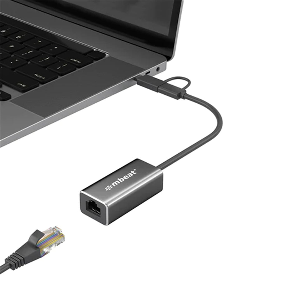 mbeat 2-in-1 USB 3.1 Gigabit LAN Adapter with USB-C Converter
