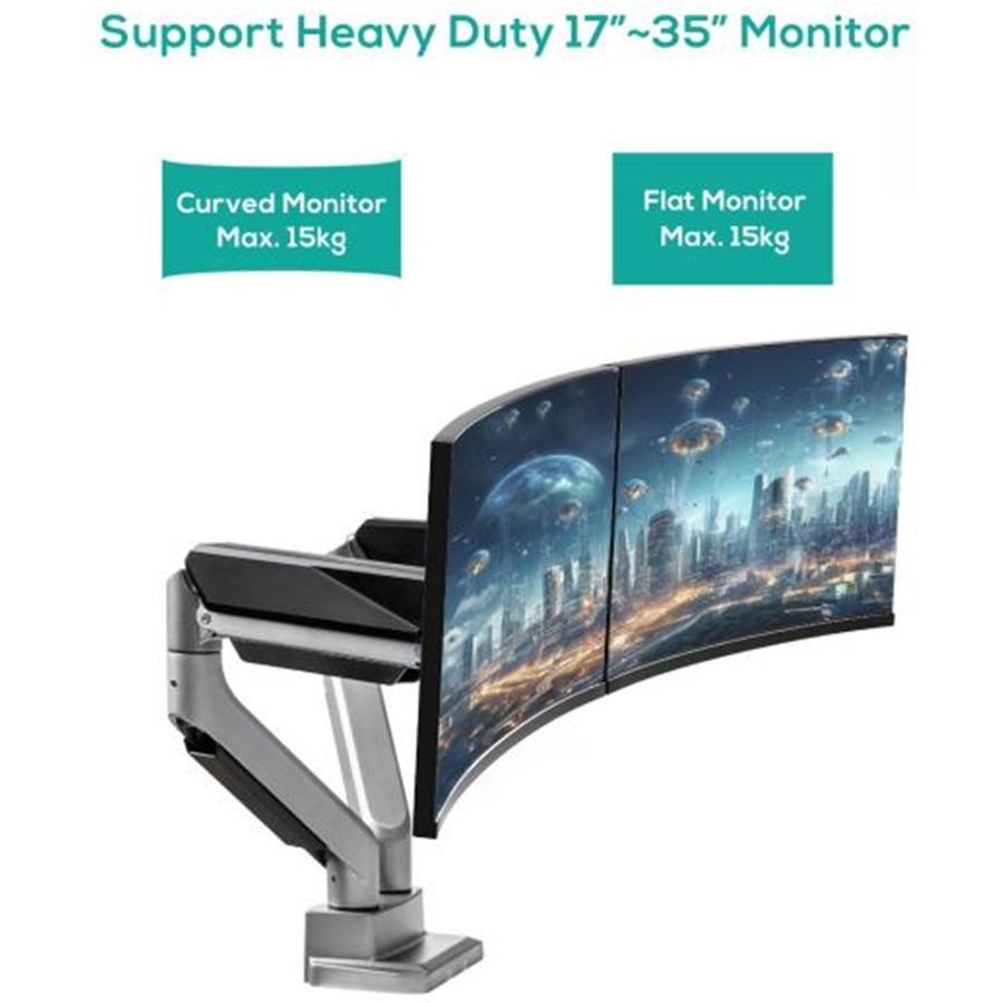 mbeat activiva Heavy Duty Dual Monitor Screen Gas Spring Monitor Arm