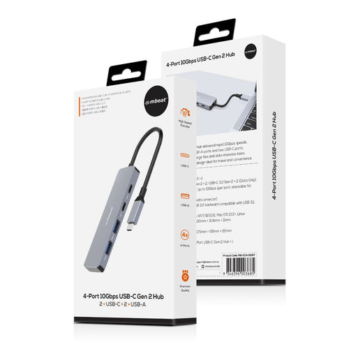 mbeat   Elite 4 Port 10Gbps USB-C Gen 2 Hub