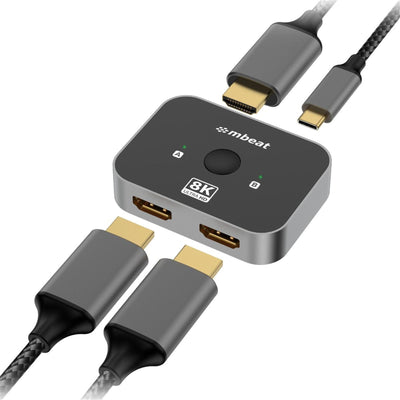 mbeat MB-HDMI-SW8K21  8K Bi-directional HDMI 2.1 Switch 2 In 1 Out/1 In 2 Out