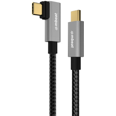 mbeat Tough Link 1.8m L-Shape USB 3.2 Gen2 USB-C Cable - Space Grey