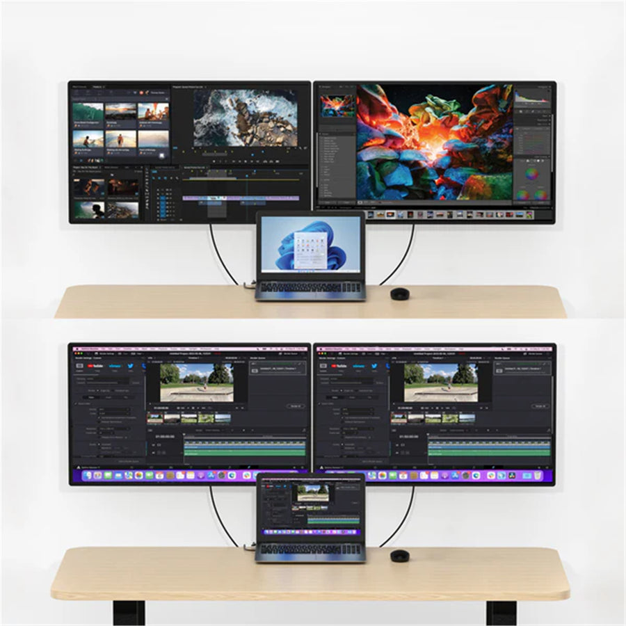 MB-DOCK-D12 - mbeat D12 Multi-Port Dual HDMI 4K USB-C Dock
