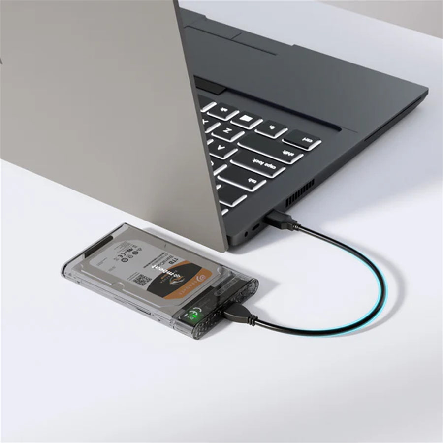 mbeat A1 Transparentes werkzeugloses USB 3.0 2,5" SATA HDD-Gehäuse - Schwarz
