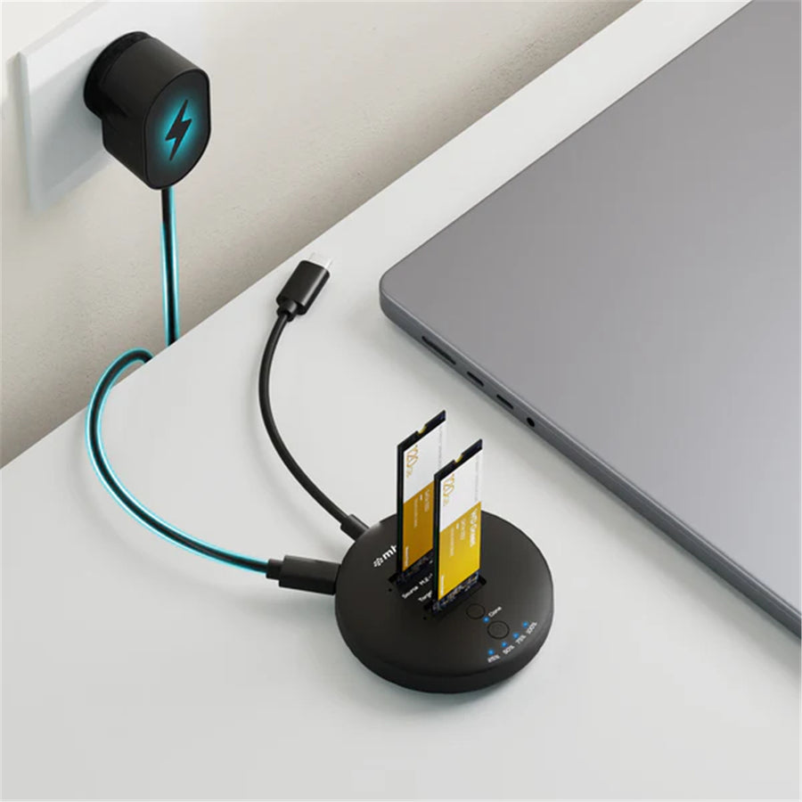 MB-HDD-M2H3CL - mbeat H3 USB 3.2 Gen2x2 20Gbps Dual M.2 NVMe SSD Dock with Clone Duplicator (Black)