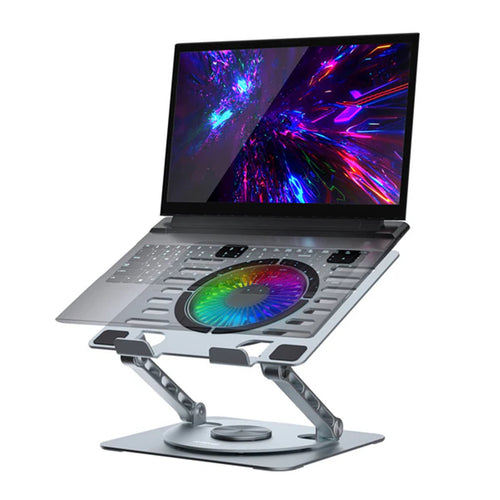 mbeat MB-STD-S8GRY  Stage S8 Rotating Laptop Stand with RGB Cooling Fan and USB Ports